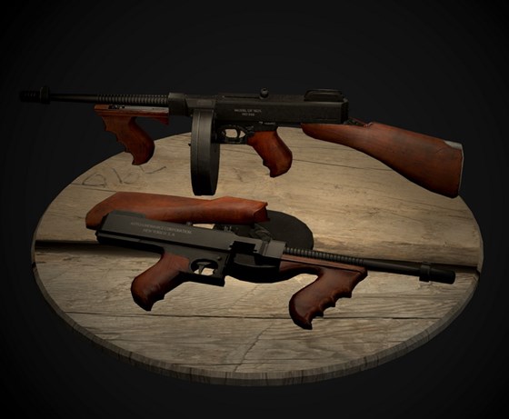 low_poly: Thompson_M1921