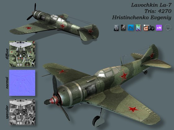 low_poly: Lavochkin LA-7